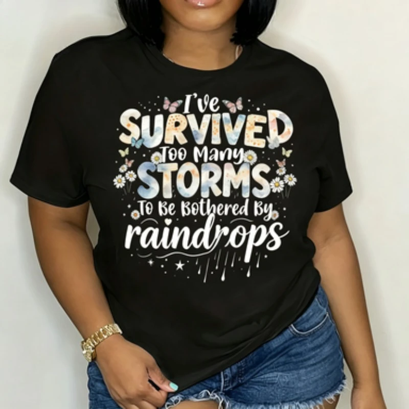 Motivational Women T‑Shirt Positive Quote Graphic Print Boho Floral Butterfly O‑Neck Short Sleeve Casual Inspire Ladies Wear Tee