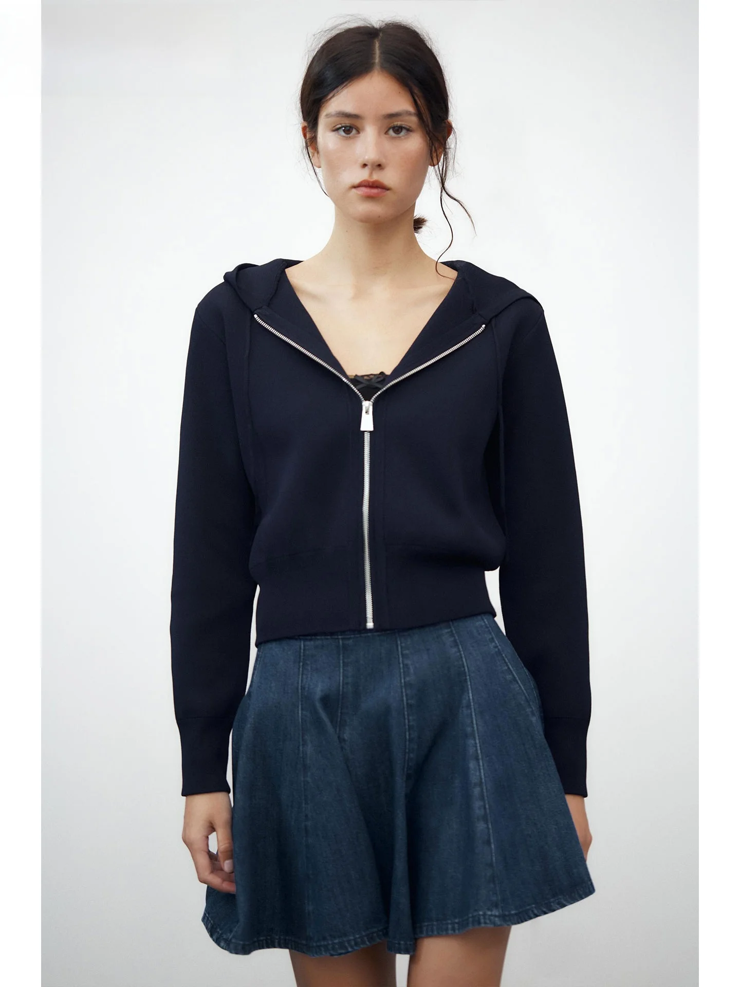 

ZAPRHA mat Sle Casual Long Sve ort Coat 2025 Summer New Arrival Versatile Flat Needle Hat Jaet for Women