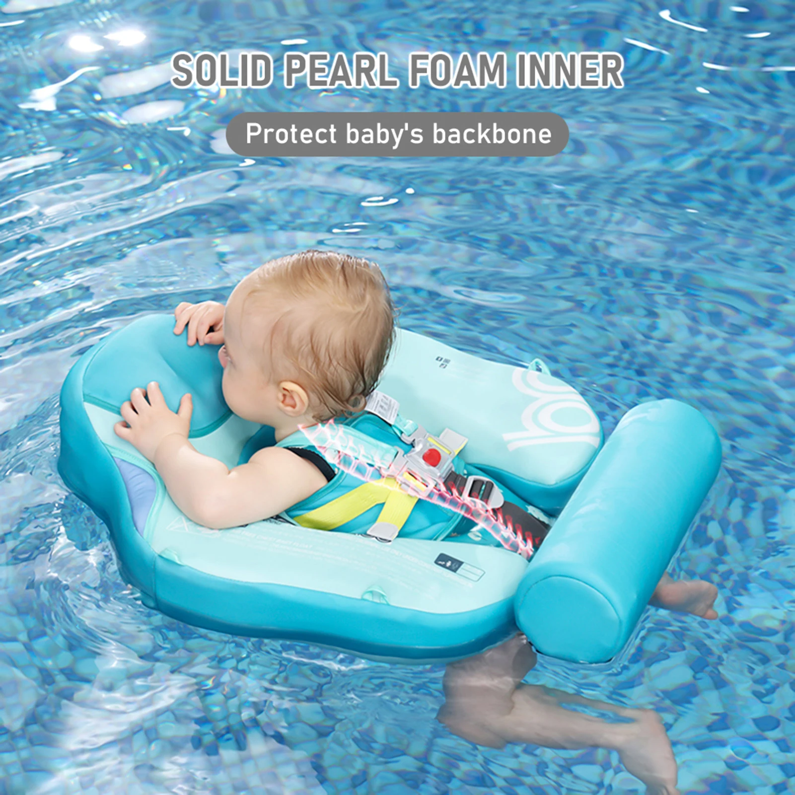 Mambobaby-flotador de natación no inflable para bebé, flotador de natación suave e impermeable para bebé, entrenador de natación agradable para la piel con flotador trasero para 3-24