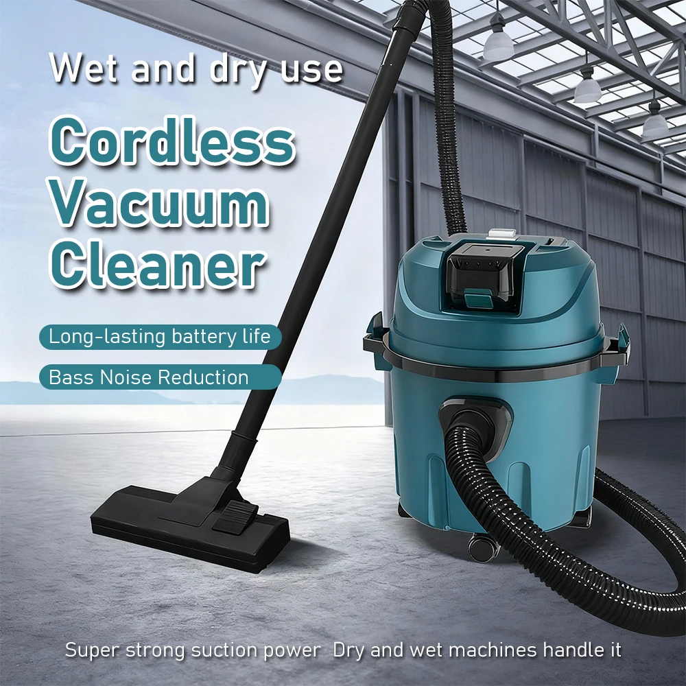 

Беспроводной пылесос для влажной и сухой уборки 15 л, промышленный портативный магазин, машина для пылесоса для строительной площадки/мастерской/склада