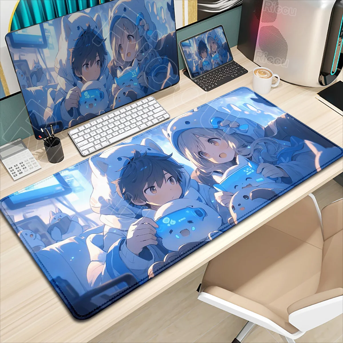 

Cute Anime Girl Mouse Pad Mousepad Big Kawaii Mouse Mat Computer Large Play Rubber Rug Girls Boys Desk Mat Girls Beautiful 90x40