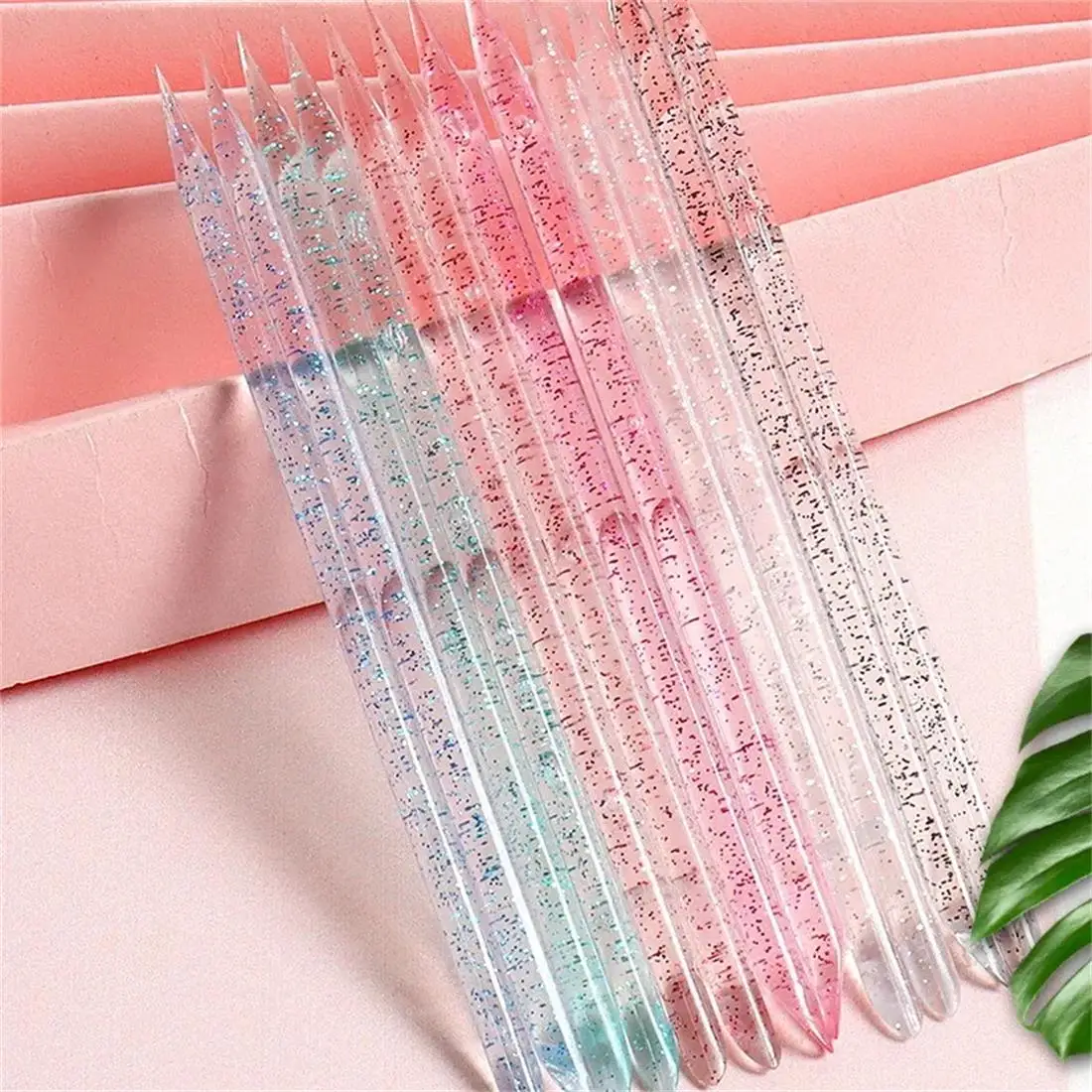 Professionele nagelverwijderingsstick voor manicure, 100-300 stuks Crystal Nail Art nagelriemschuiver herbruikbare puntboorpen met twee uiteinden