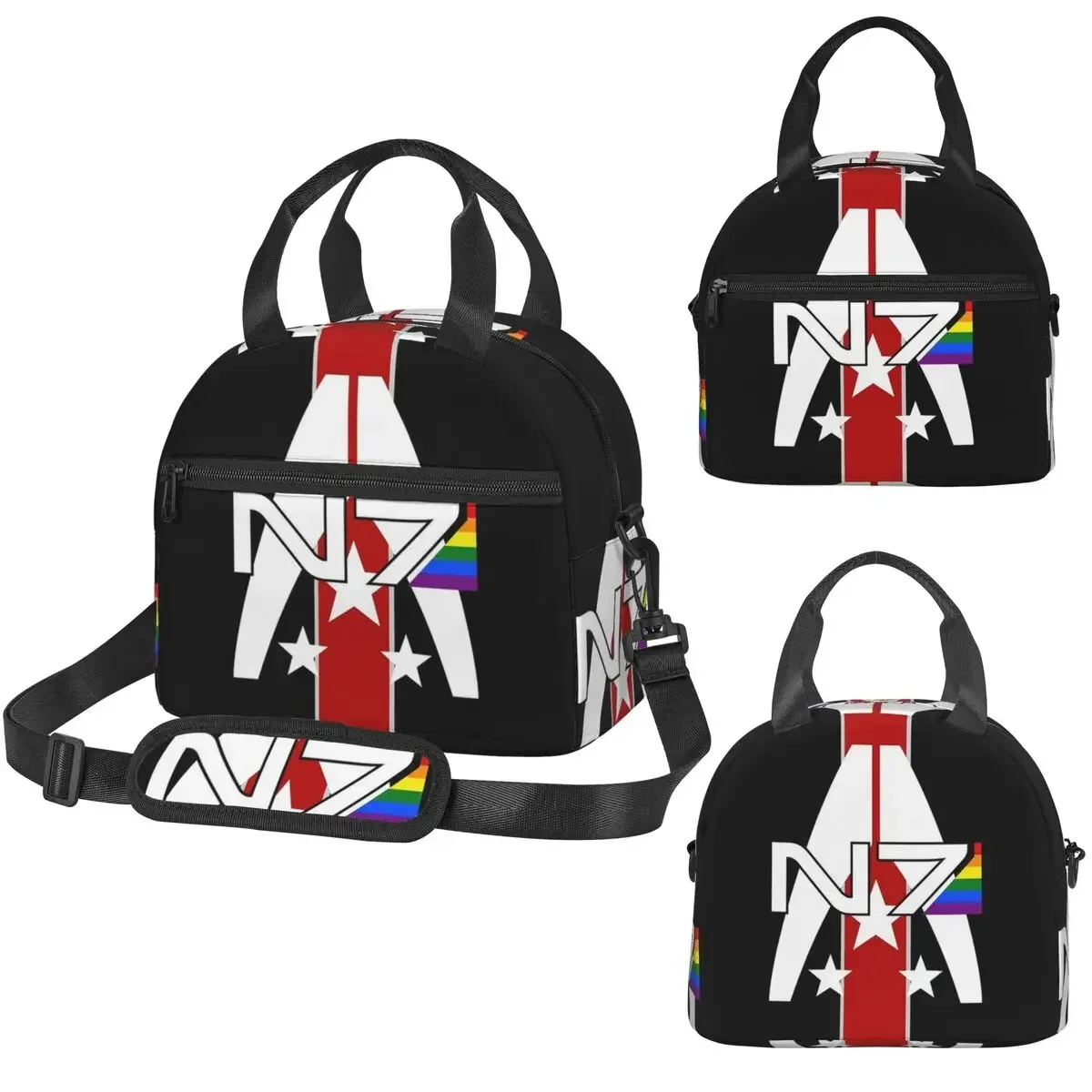 N7 Pride, Mass Effect Insulated Lunch Bag for Kids School Cooler Thermal Box Tote Leakproof Lunch Boxes