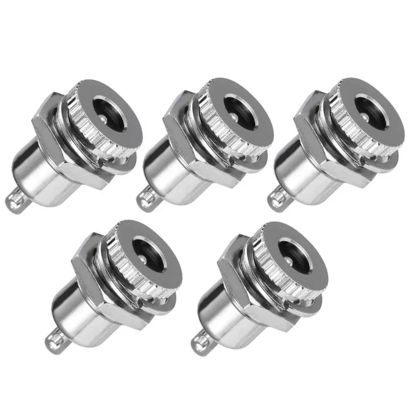 New 5-Pack DC-099 5.5 mm x 2.1mm 30V 10A DC Power Jack Socket,Threaded Female Panel Mount Connector Adapter