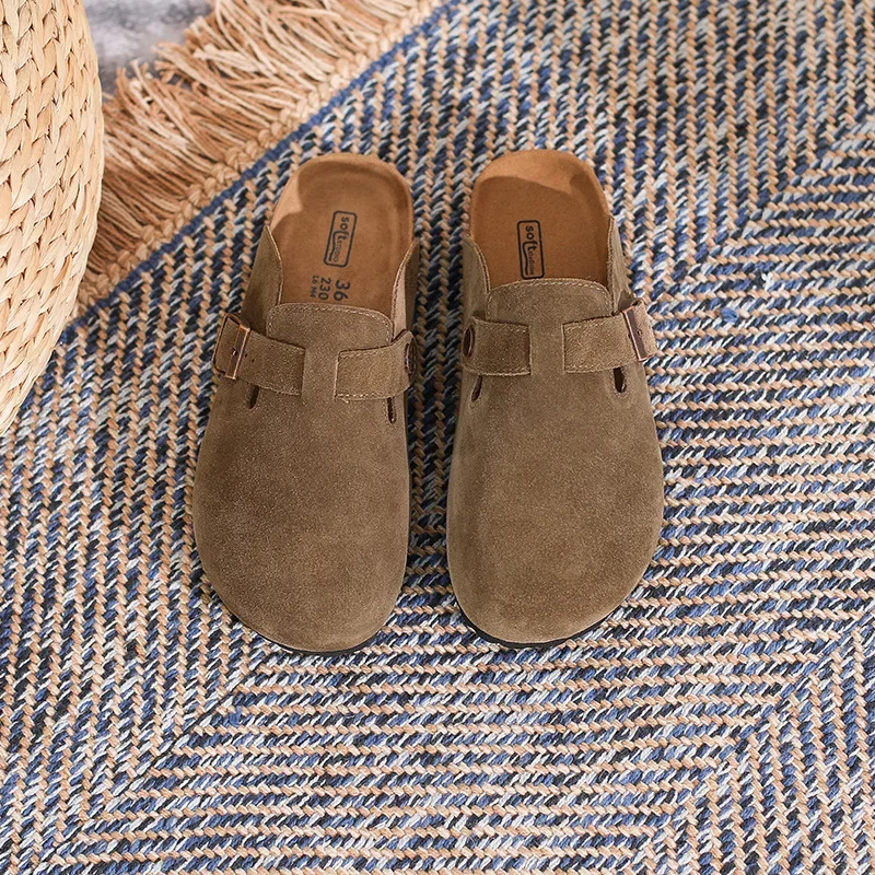 New Boston Clogs Slippers Women's Slipper  Outside Brand Fashion Buckle Comfortable Slippers Women