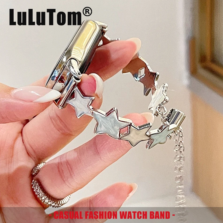 

Strap For Xiaomi Mi Band 10 9 8 Pro Watchband For Miband 8Pro 9 Pro Fashion INS Chic Star Shape Bracelet Women Metal Wristband