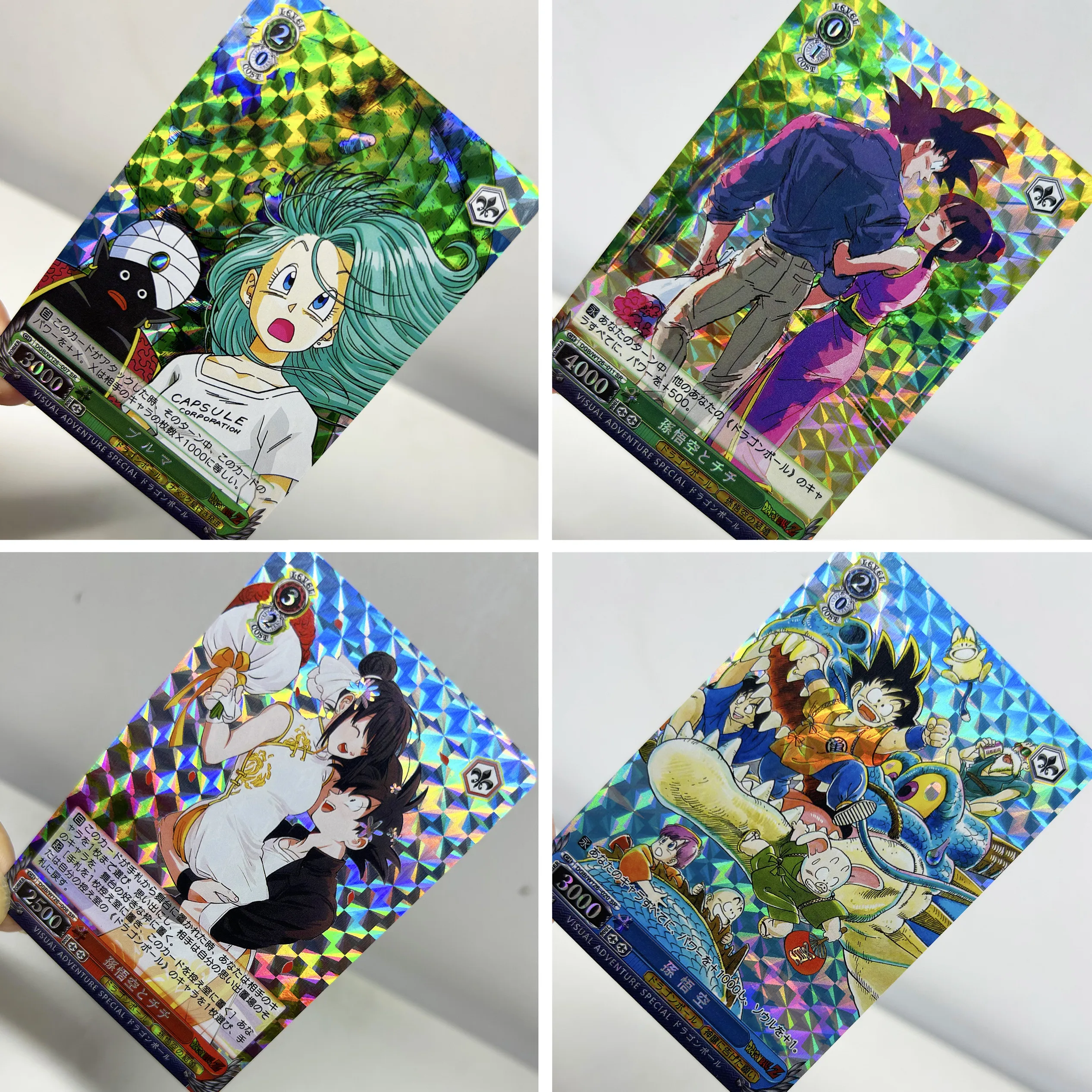 Hot 20Pcs DIY Dragon Ball Z Holographic Rainbow Laser Cards Visual Adventure Wedding Goku Chi-Chi Bulma 18 Krillin Anime Gift view 2