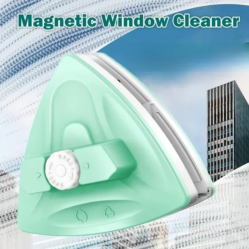 Double Sided Glass Cleaning Brush Adjustable Magnetic Window Cleaning Wiper For High Rise Double Pane Glass Cleaning Tool