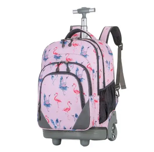 

Children School Wheeled Backpack Teenagers School Trolle Bag Wheels 18 inch School Rolling Backpack Bags Kid Travel Trolley Bag