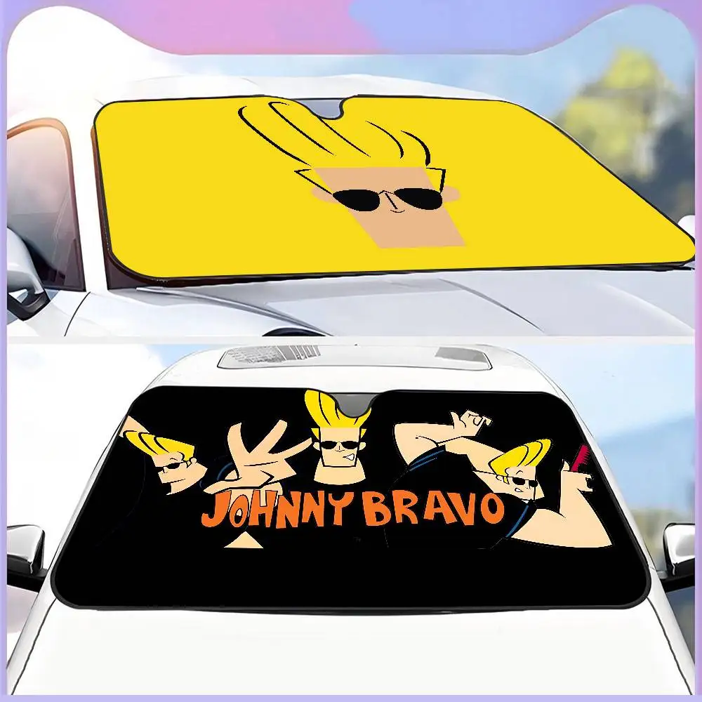 

J-Johnny Cartoon Bravo Sunshade Windscreen 3D Film Plaid Gift Novelty Car Front Window Visor 70x130cm Sun Visor Solar Protect
