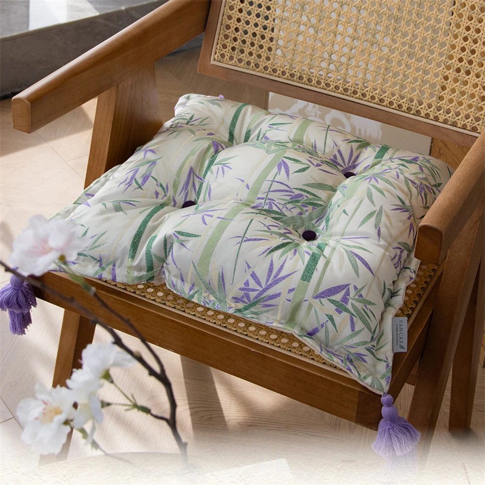 

Chinese Style Purple and Green Cushion Essential for Home Ink Style Office Chair Cushion High-Grade Cool Feeling Cushion