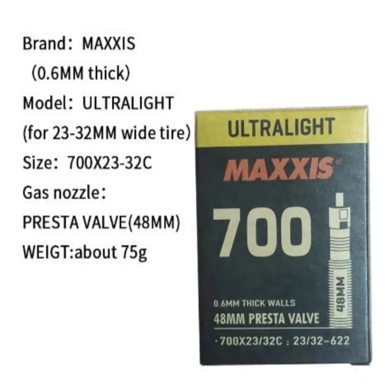 MAXXIS Highway-Tubo Interior 700x2 3/32-33/50c, Tubos de Peso Soldador y Tubos Ultraligeros, Válvula Presta Con Núcleo de Válvul