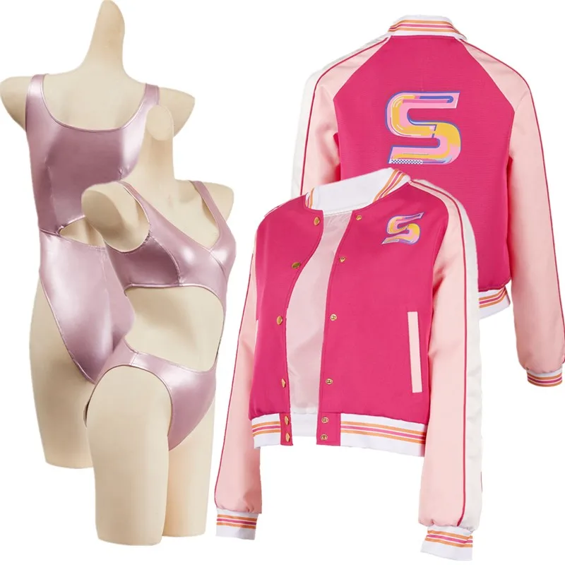 تمويه سو تأثيري مادة زي الوردي البيسبول معطف موحد سترة بيكيني اللياقة البدنية ملابس السباحة هالوين كرنفال حزب البدلة #1