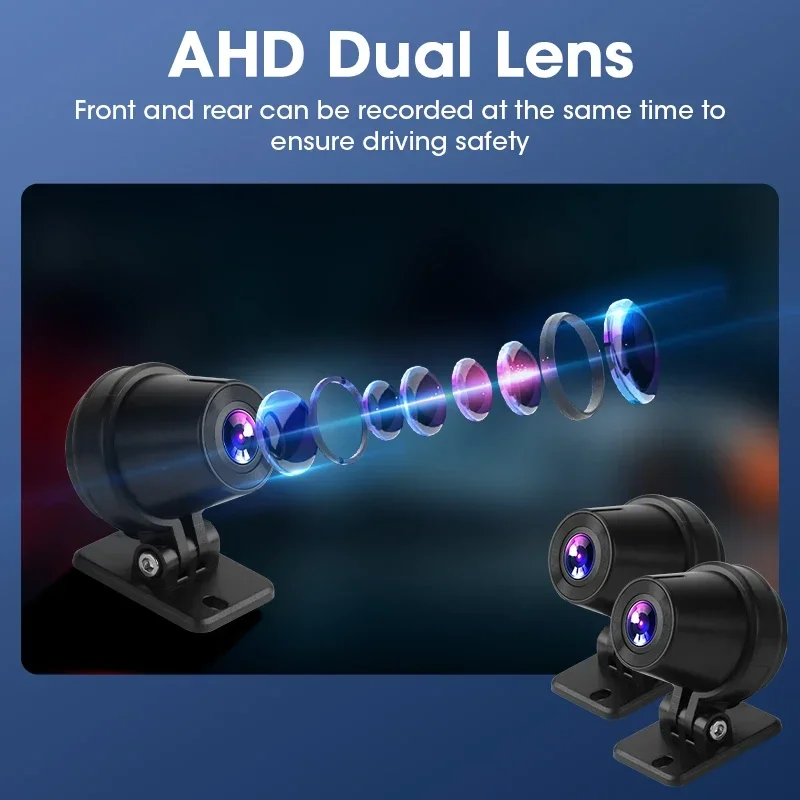 Vtopek-Motorcycle DVR Dash Cam ، مشغل سيارة لاسلكي ، أندرويد تلقائي بنظام تحديد المواقع والملاحة ، شاشة بلوتوث مقاومة للماء ، شاشة موتو ، 7 بوصة ، IPX7