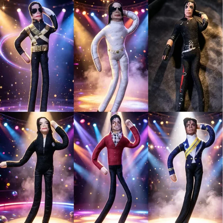 Michael Jackson Plush Stuffed Doll with Movable Joints Cosplay Prop Action Figure Collectible Gift for Fans Room Decor