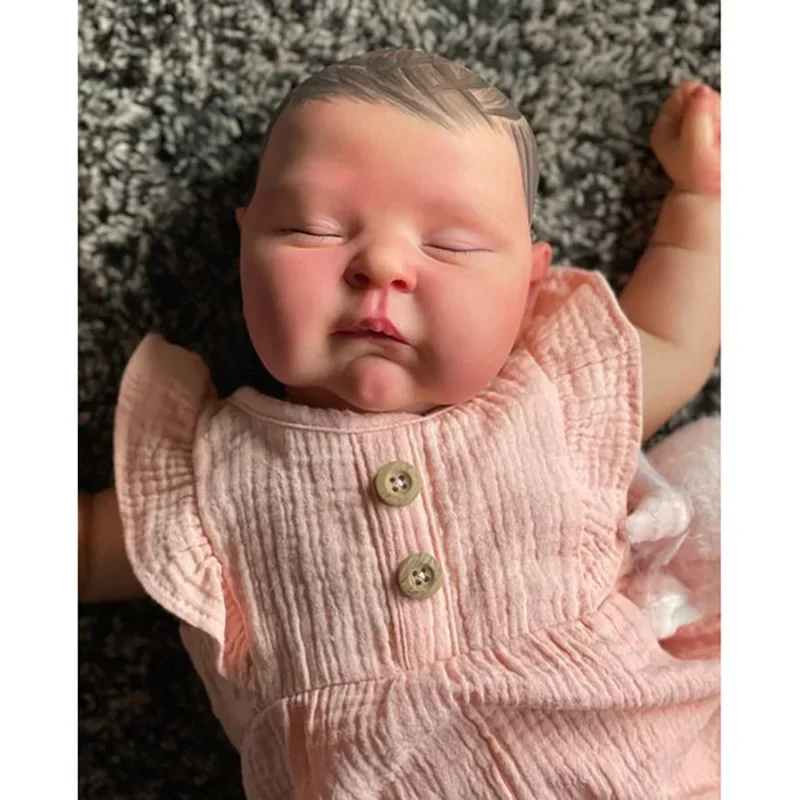 NPK 50CM Soft Body Baby Girl Reborn Peaches Doll with 3D Skin Multiple Layers Painting with Hand Painted Hair Doll Drop Shipping