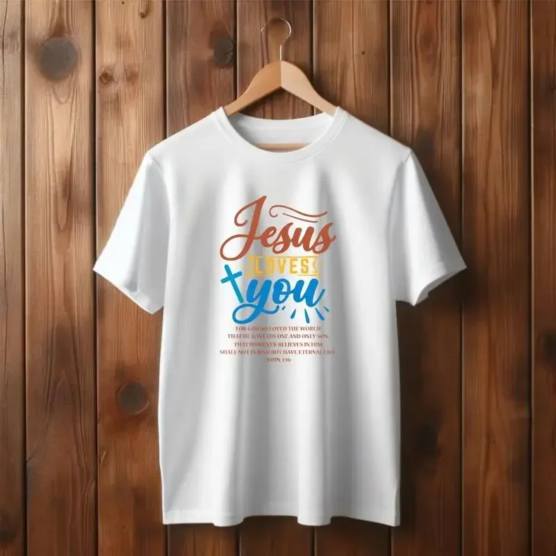 Jesus Loves You T Shirt Biblical Quote Faith Inspired Gift Tee