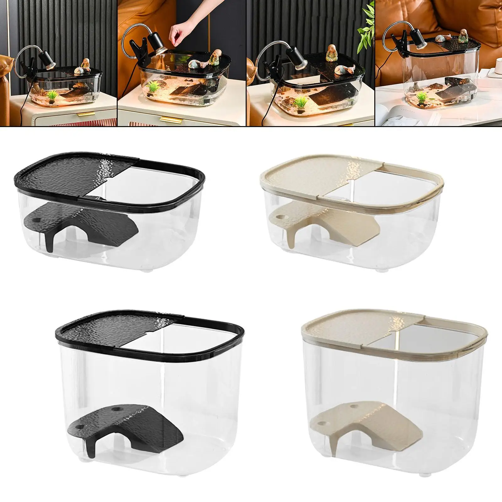 منصة الفرح السلحفاة خزان الزواحف سلم فيلا متعددة الأغراض تسلق منحدر السلحفاة يستريح شرفة للزواحف الصغيرة الضفدع #4