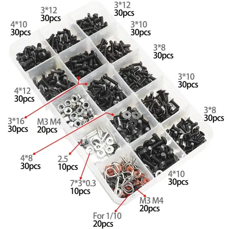 652F Comprehensive Enthusiasts Screw Collection 500pcs Hardware Tools