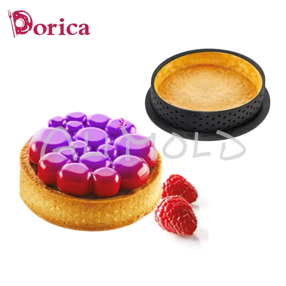 8Pcs or 6pcs Mousse Circle Cutter Decorating Tool French Dessert DIY Cake Mold Perforated Ring Non Stick Bakeware Tart