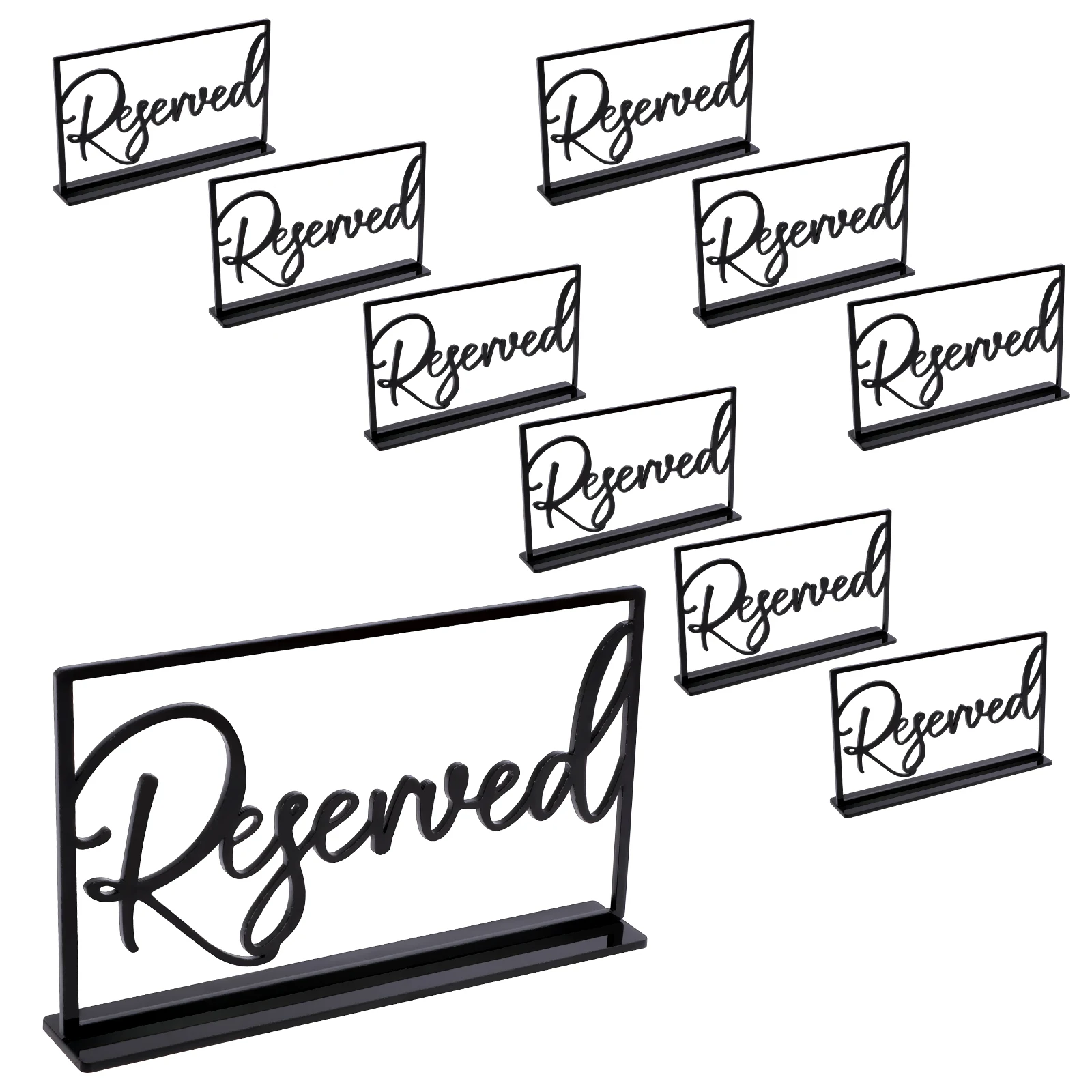 

10Pcs Reserved Table Signs with Base Acrylic Guest Reserved Signs Reusable Reserved Seating Signs Minimalist 17×10cm