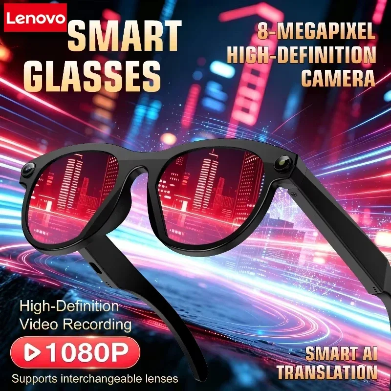 Lenovo Smart Car Glasses AI Translation Bluetooth Conversation Recording Listening To Music Men Women Smart Sunglasses 2026 New