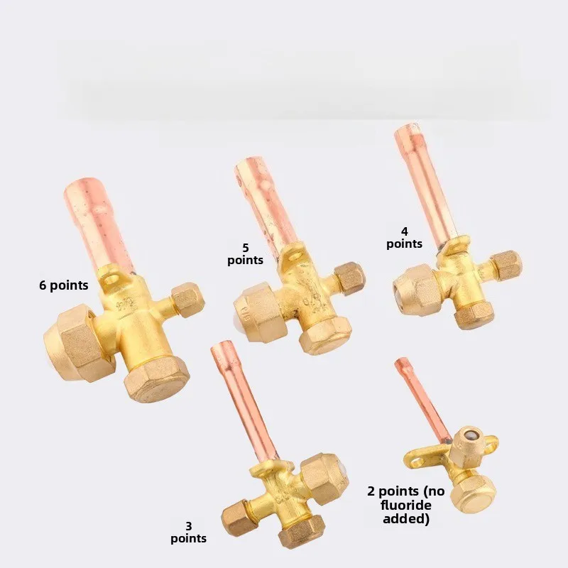 Three-Way AC Service Valve High Low Pressure Refrigerant Charging Valve Air Conditioner Outdoor Unit