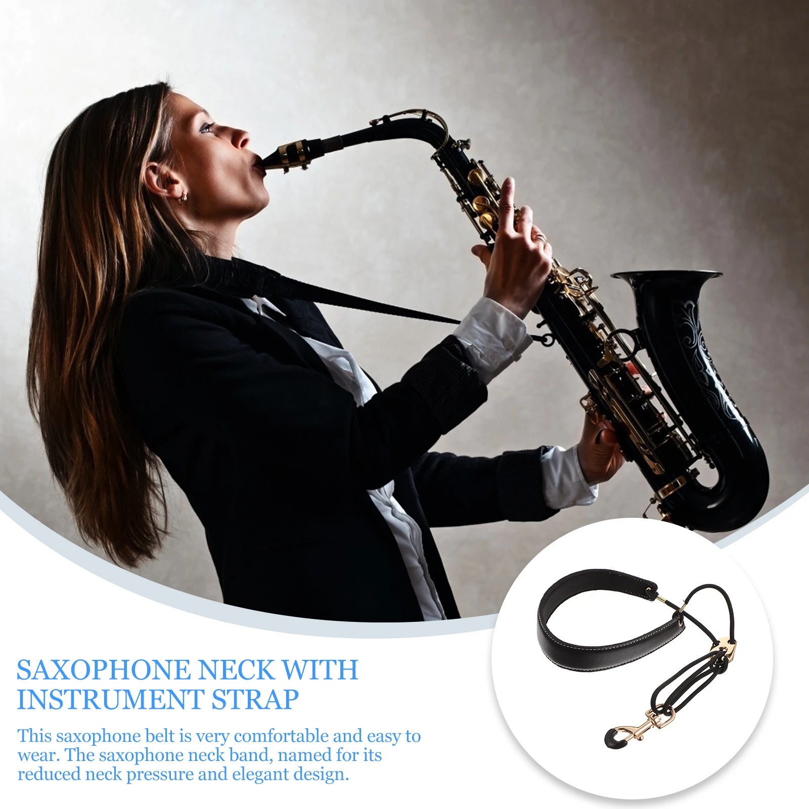

2 Pcs Saxophone Strap Fixing Accessory Supply Neck Belt Comfortable Universal Hanging
