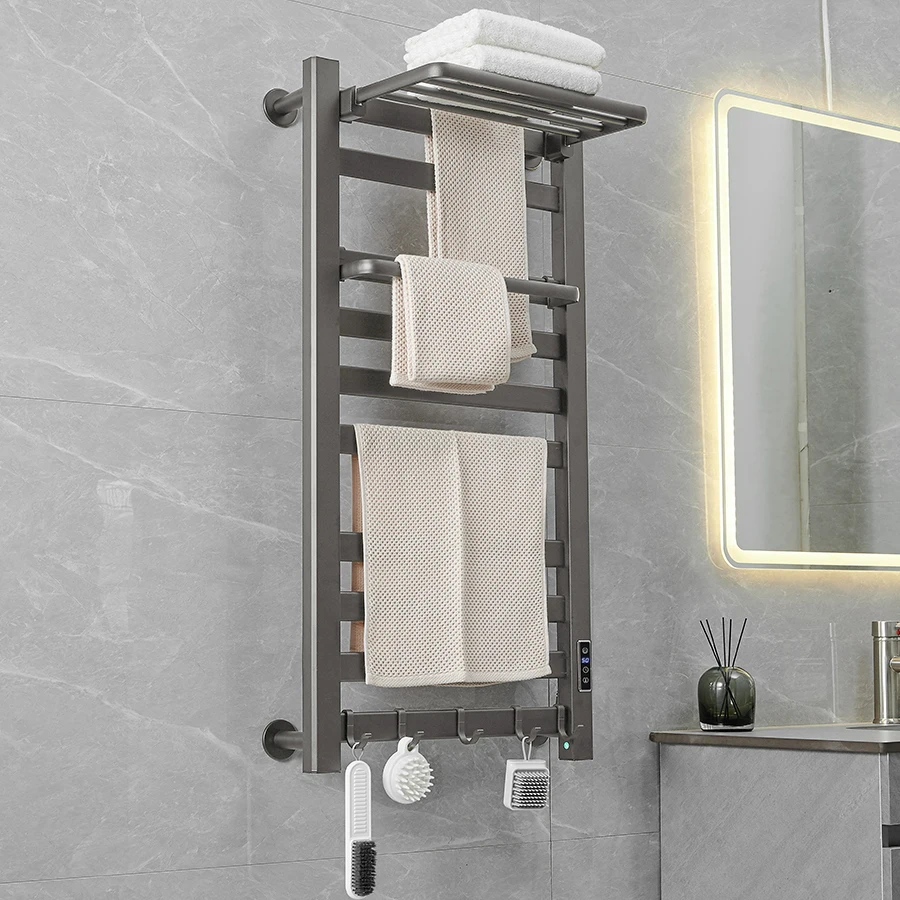 

Towel Rack Heated Black Electric Heating Towel Rack Smart Bathroom Towel Dryer