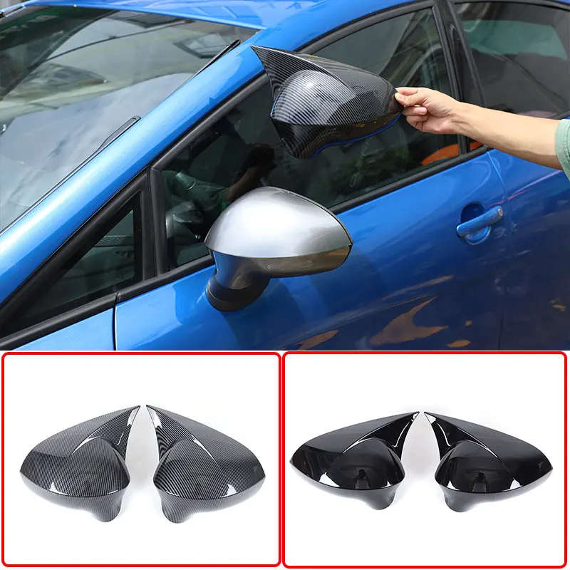 For  Seat leon 2008-2012 ABS carbon fiber car styling car exterior rearview mirror cover sticker car protection accessories 2Pcs