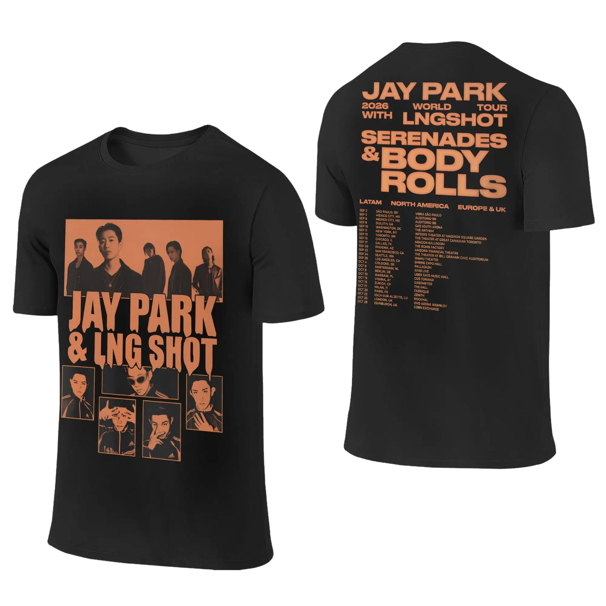 Men Women Graphic Printed Lngshot 4shoboiz Serenades & Body Rolls Jay Park 2026 World Tour   Tee T Shirt 100% Cotton  T-shirts