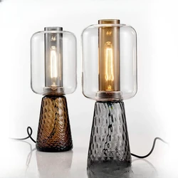 Ensemble table lamp Stylish personality Simple texture Glass table lamp Modern bedroom bedside lamp