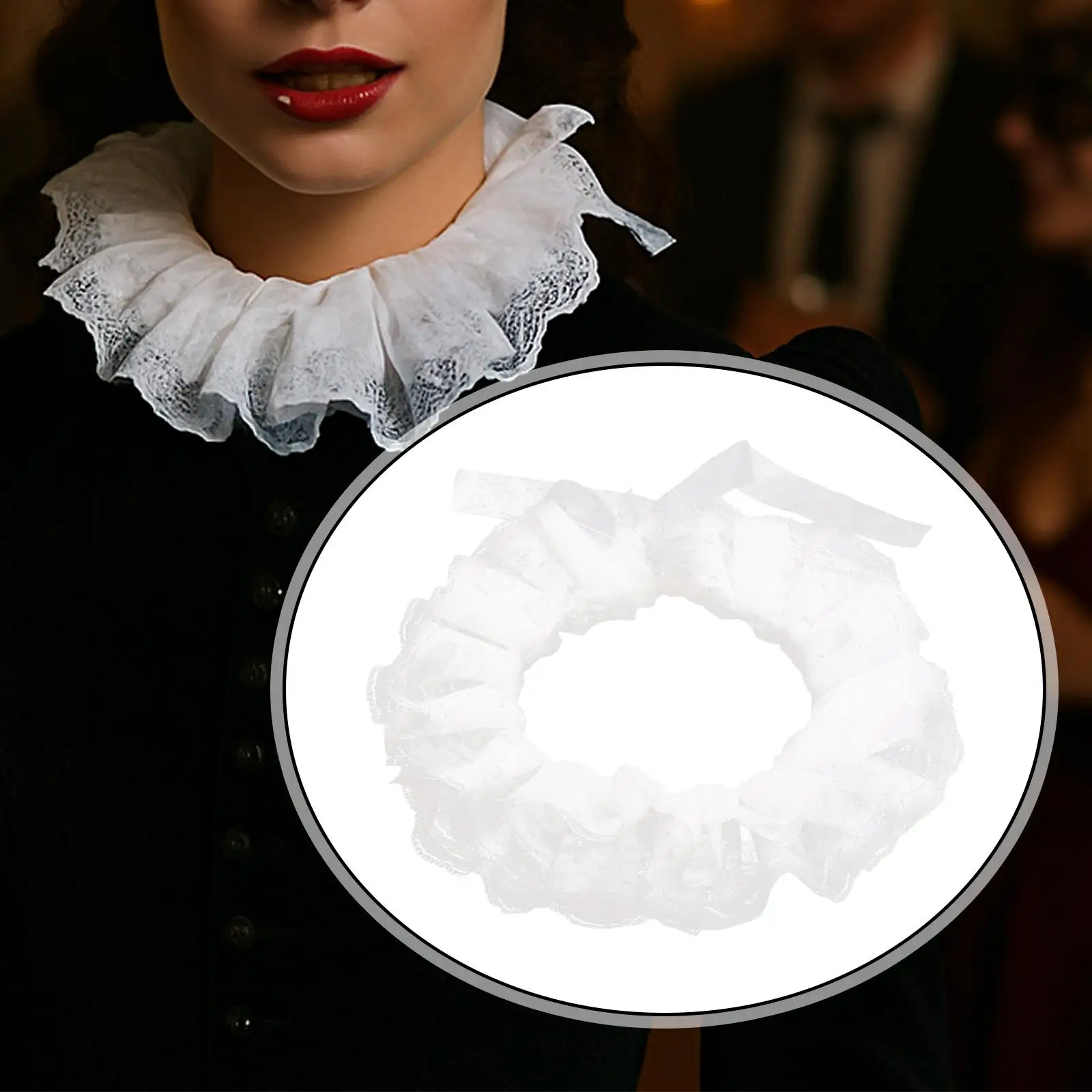 Fake Lace Collars Fashion Choker Soft Detachable for Lady Teens Women Christmas view 4