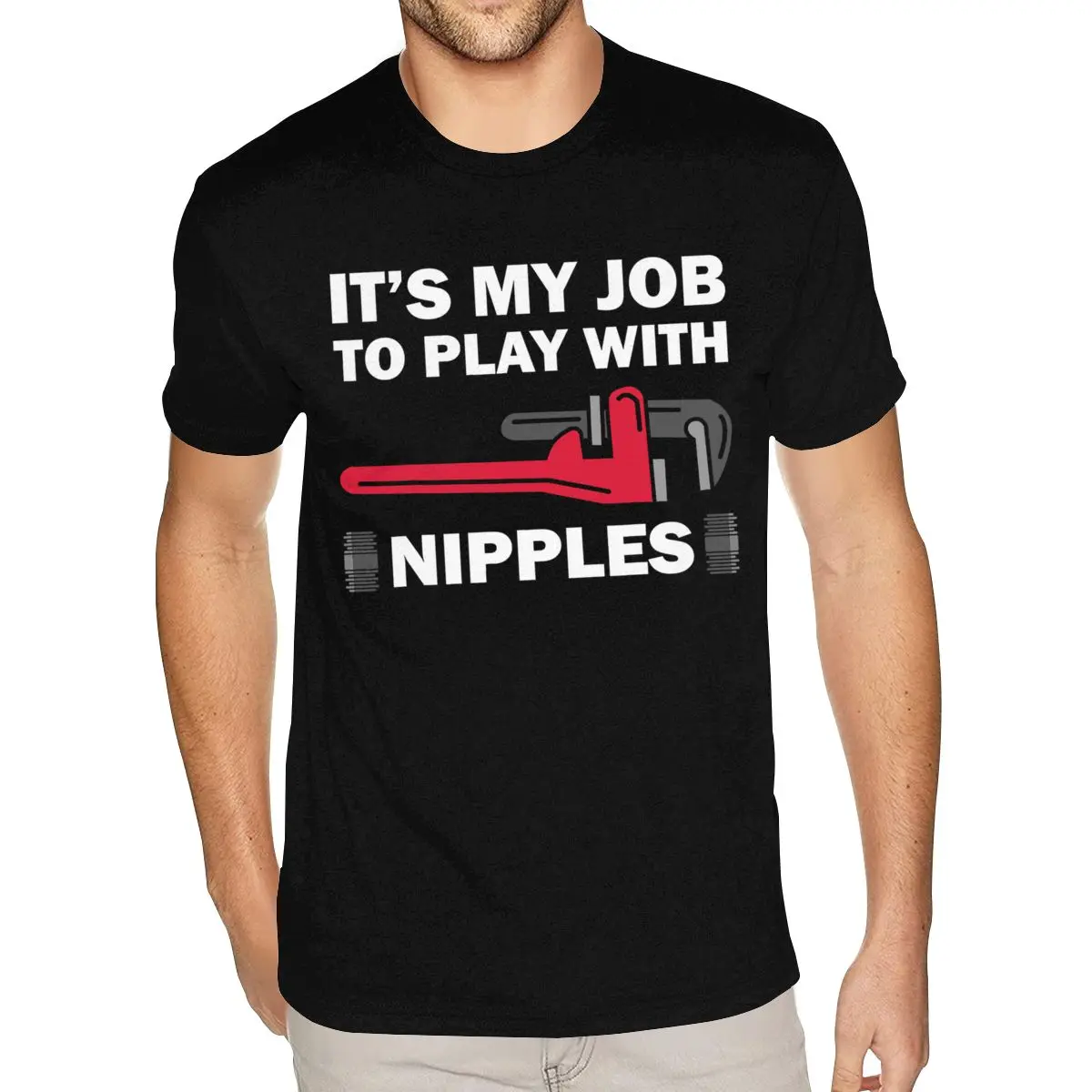 Funny Plumber Gift For Men Cool Plumbing Play With Nipples Tee Economical Man's S T Shirts