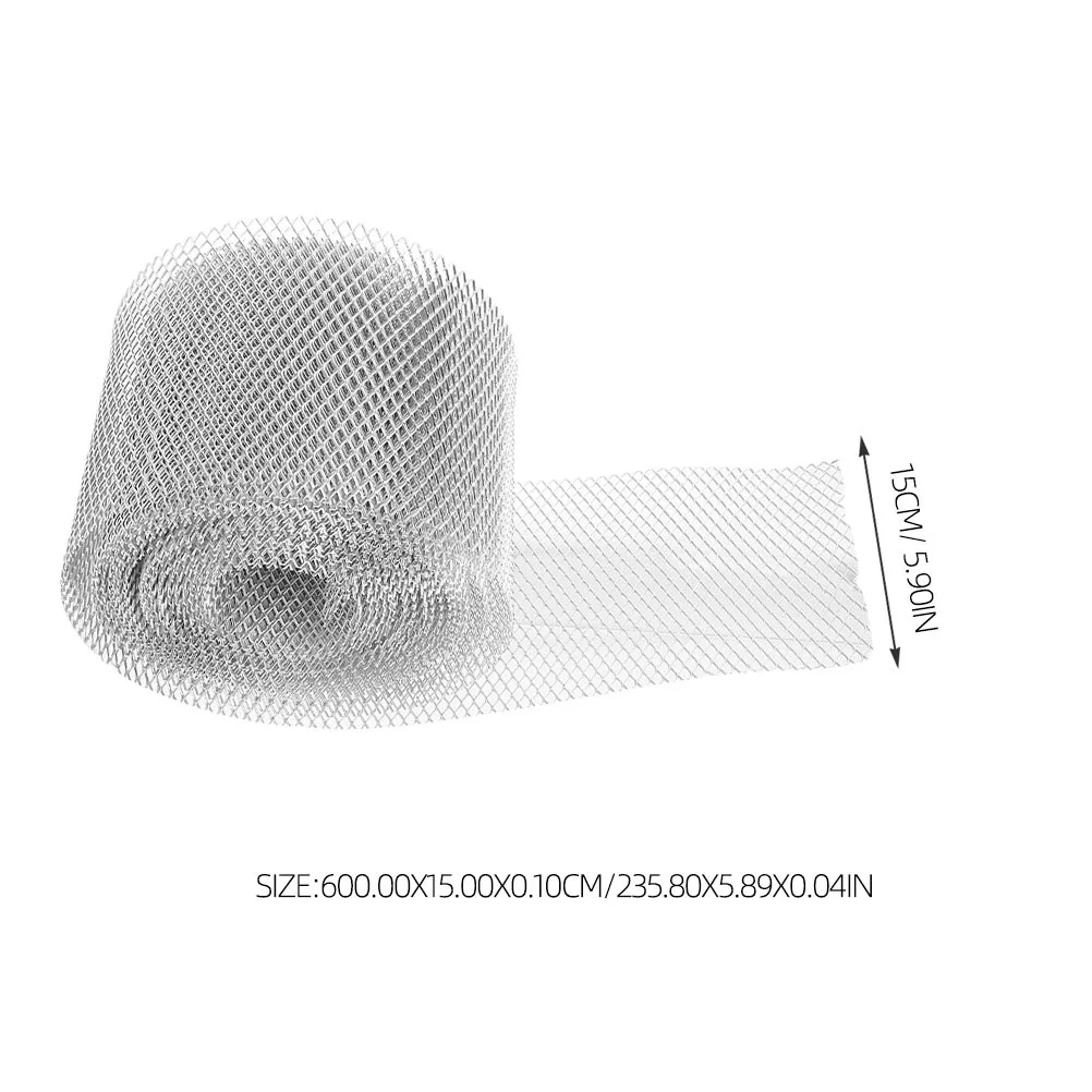 1 rollo de malla protectora para canalones de acero inoxidable, previene hojas, bloqueo de desechos, drenaje de agua de lluvia, suministro para el hogar