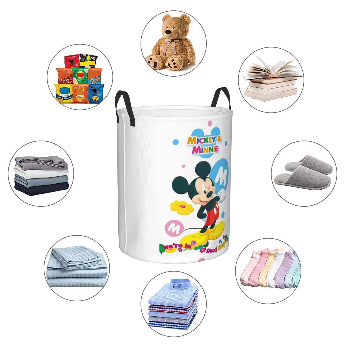 Disney Mickey Mouse Decor Laundry Baskets Hamper Decorative Storage Basket for Playroom