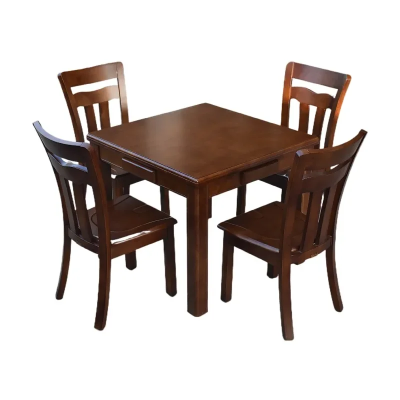 

3 All solid wood western dining table and chair combination 0.9 meters square small square table modern and simple