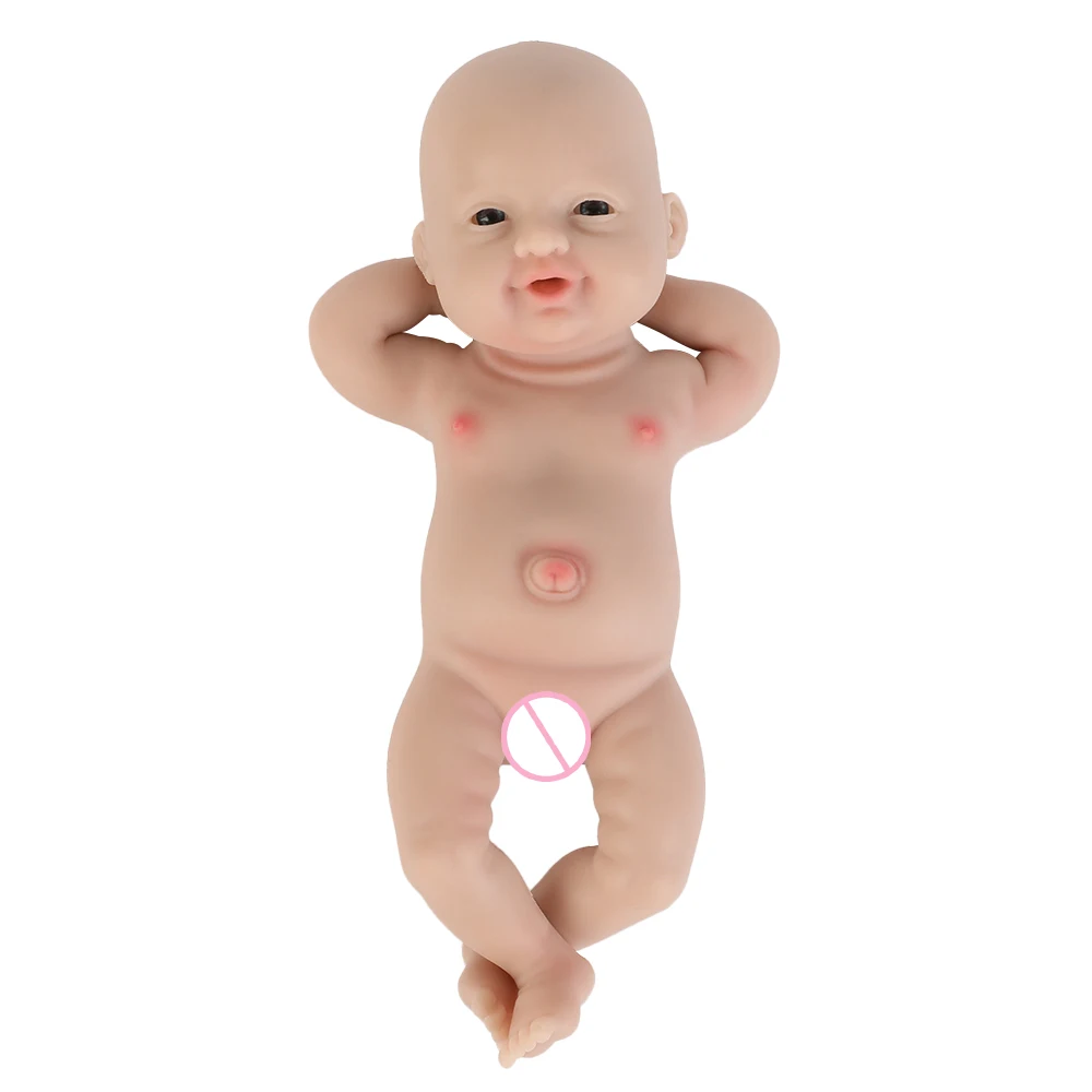 

IVITA 7" Full Body Silicone Reborn Baby Doll Girl Realistic SOFT Doll Lifelike Toys with Eyes for Children Christmas Gift