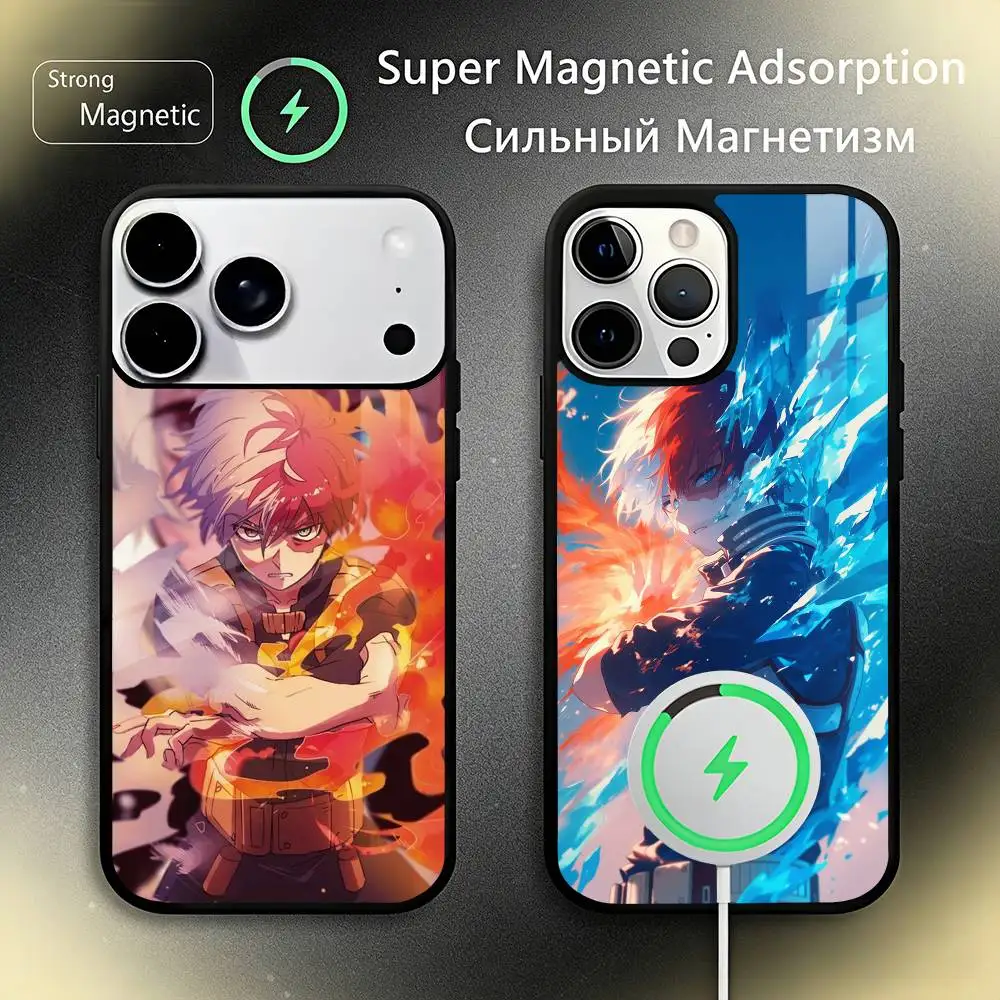 

S-Shoto T-Todoroki M-MHA Phone Case For IPhone17 16 15 14 13 12 11 Plus Pro Max Plus Wireless Charger Cover Funda