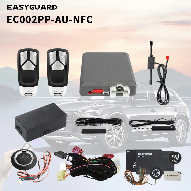 EASYGUARD PKE kit fit for AUDI Key start Q2 18-23, Q3 12-18, Q5 09-18, Q7 06-15 car alarm system smart key remote starter