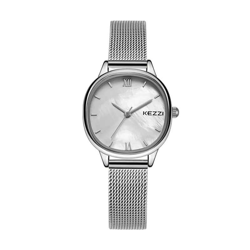 New Minimalist And Stylish Korean-Style Mesh Strap Watch With Mother-Of-Pearl Dial, Small Women'S Watch, Women'S Jewelry.