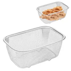 Fine Mesh Oil Strainer Stainless Steel Mesh Strainer Basket Rectangle French Fries Holder Fried Food Table Serving Potato