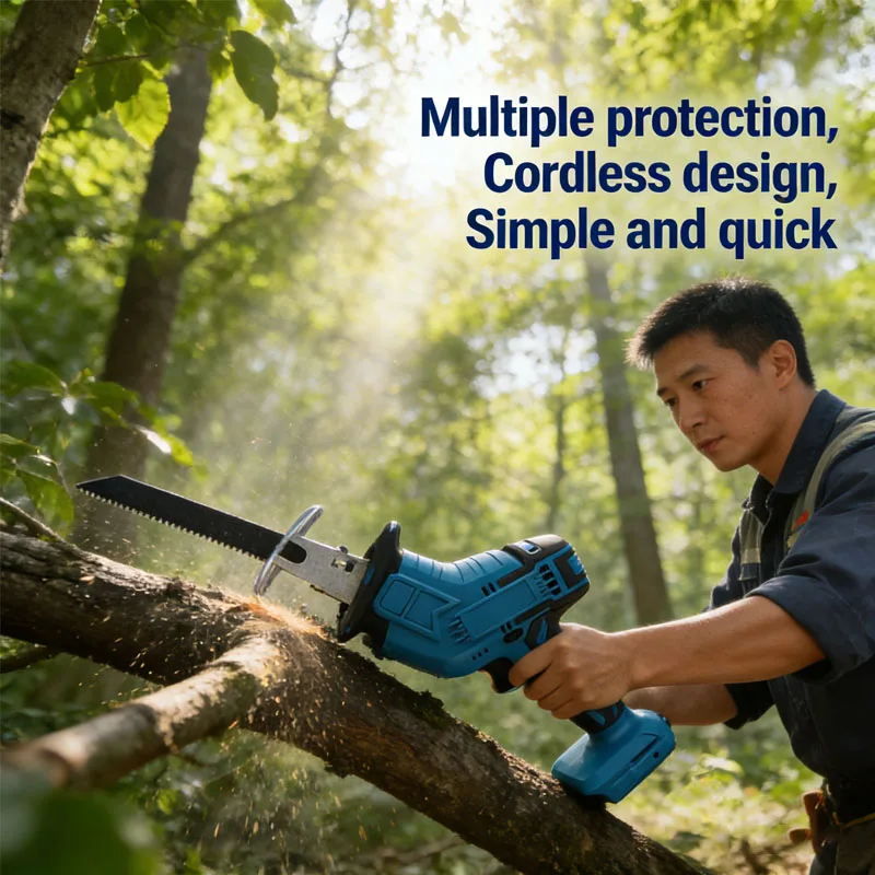 

Шабельная пила на аккумуляторе 18 В, мини-электрическая пила для резки дерева/металла/ПВХ с 4 лезвиями для ручной пилы для деревообработки (без аккумулятора)