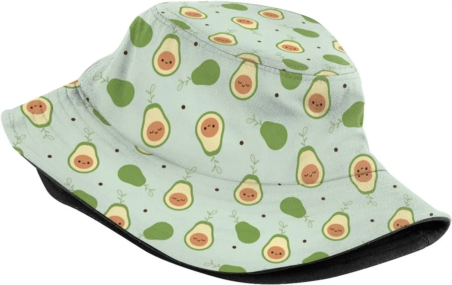 Fashion Avocado Bucket Hat Sun Protection Packable Fisherman Hat Summer Hat Unisex Outdoor Travel Comfortable for Women Men