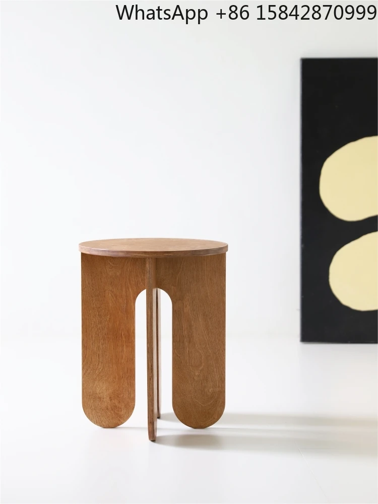 

Living room dining table stool antique round corner few wooden household small coffee table