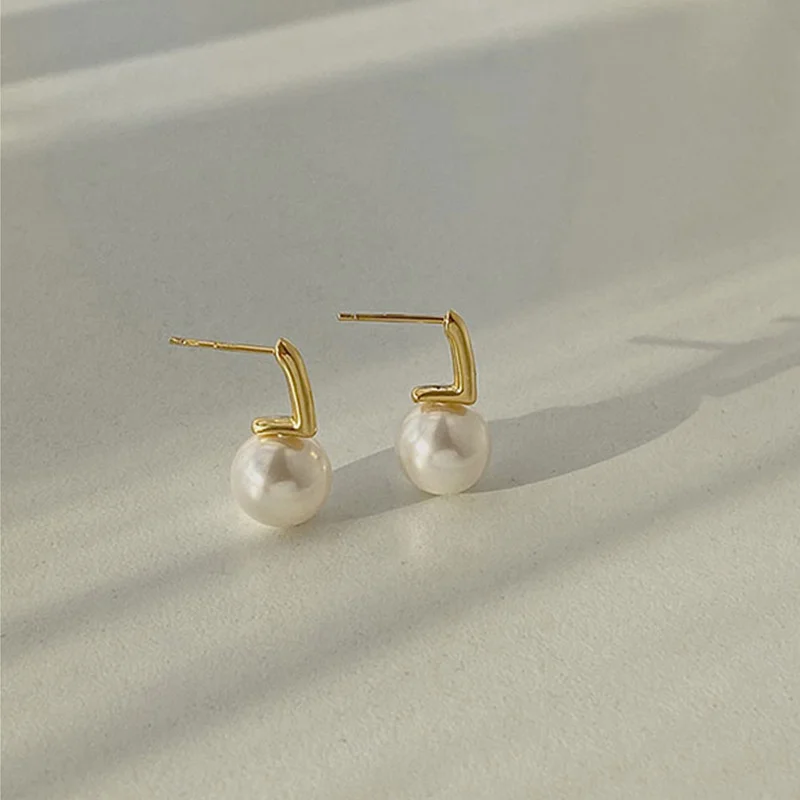 New French Exquisite Imitation Pearl Earrings for Women Fashion Temperament Dangle Earring Wedding Party Jewelry Accessories