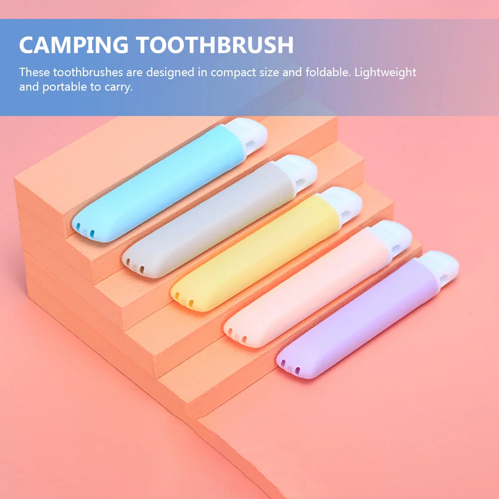 5 Pcs Kid Toothbrush Folding Ergonomic Cleaning Kit Teeth Supplies Daily Camping Travel Child