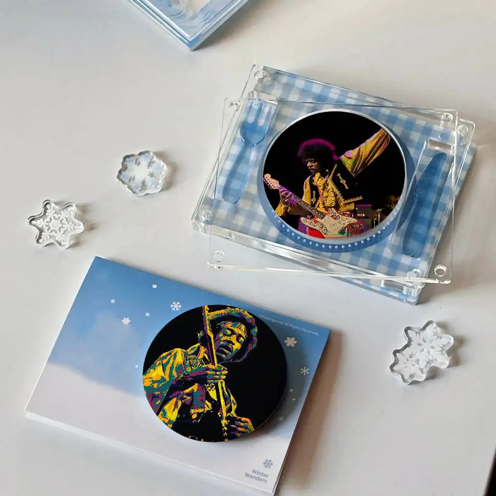 J-JIMI H-HENDRIX For Badge Fashion Laser Holographic Effect Badge Custom Design Metal Lapel Pin Brooch For Backpack Decor