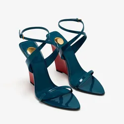 2025European and American Summer Wedge Toe High-heeled Sandals for Weddings, Banquets, Parties, Women's 34-44 Large Sandals