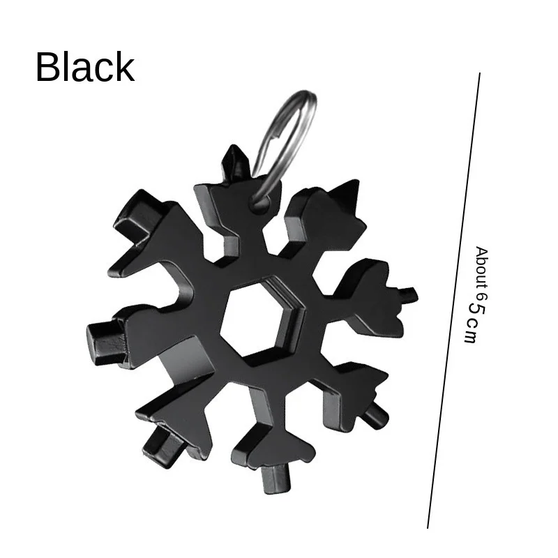 19-in-1 Snow Keychain Tools Multi-tool Wrenches Combination Stainless Steel Snow Shape Outdoor Portable Snowflake